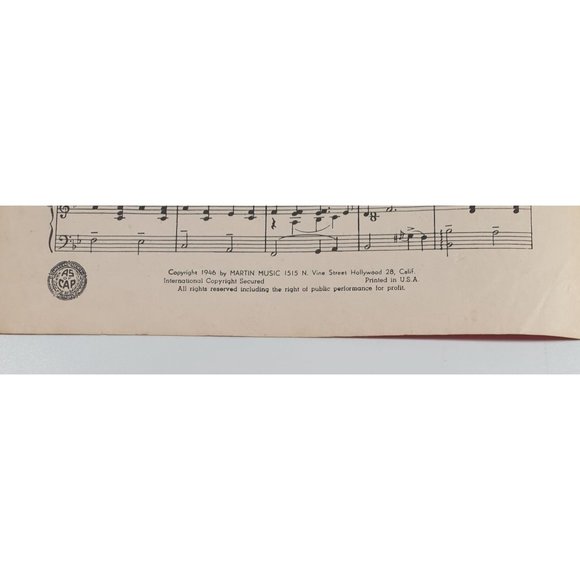 Vintage Sheet Music 1946 One-zy Two-zy I Love You-zy Piano Voice Easy Listening - Picture 5 of 5